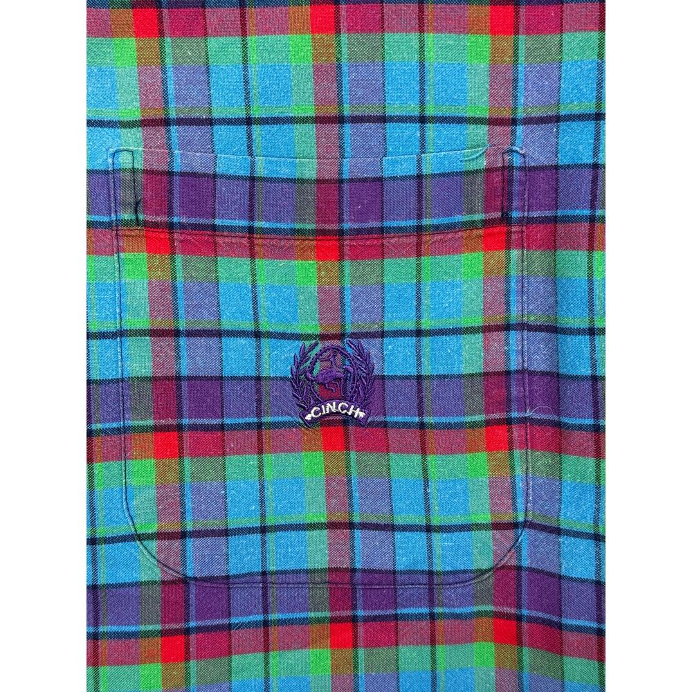 Cinch Men's Long Sleeve Multicolor Plaid Western Button Up Shirt - Size S - Picture 2 of 4